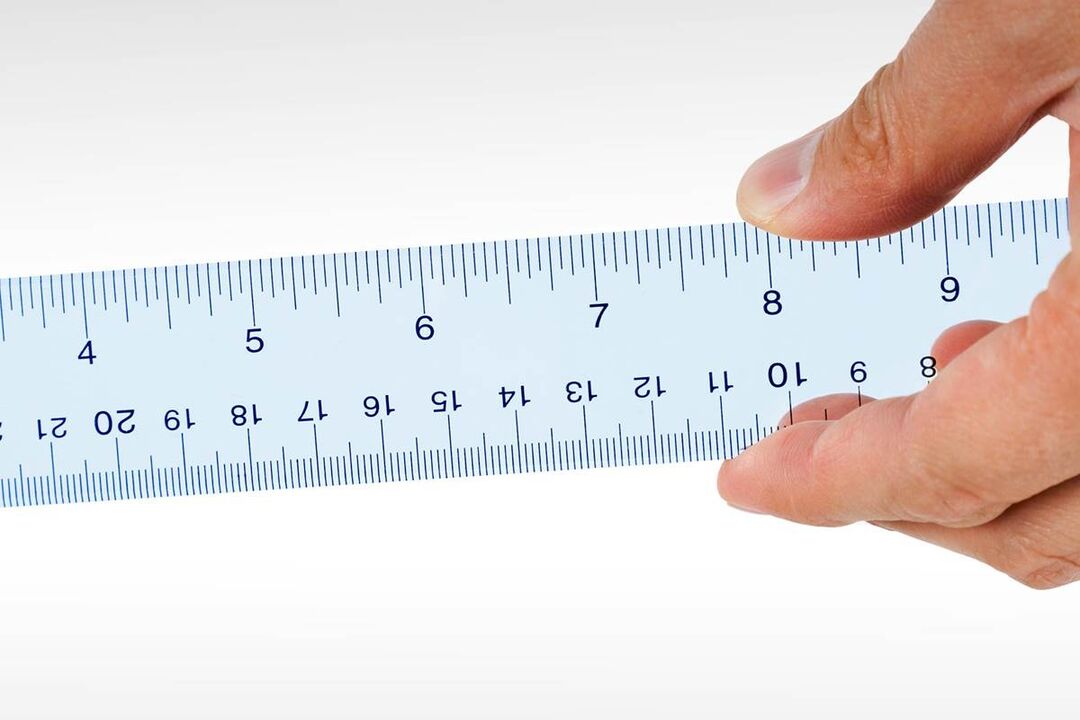 régua para medir a cabeça do pênis antes do alargamento